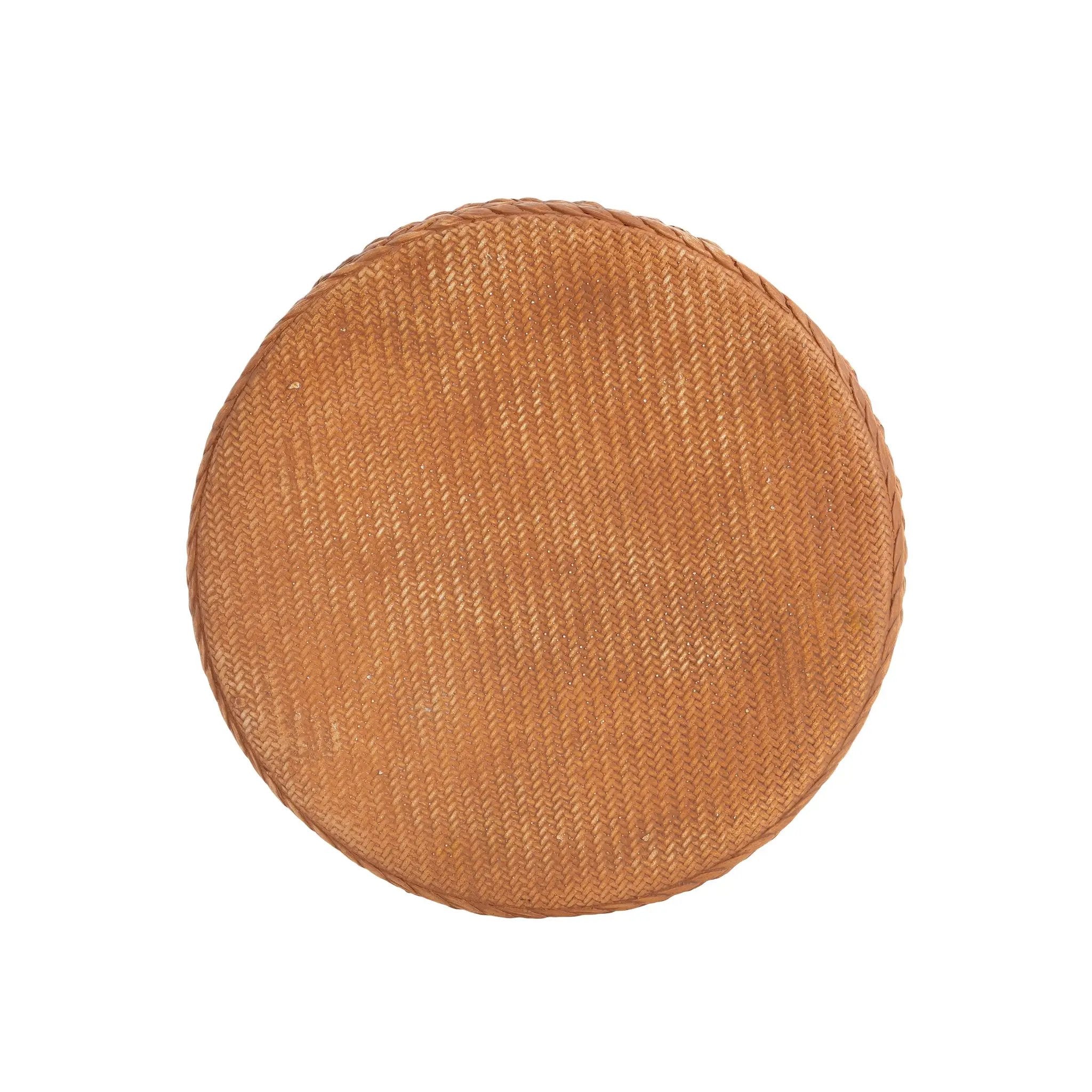 Evie Outdoor Patio Round MGO Side Table Brown by HouseOfZazla