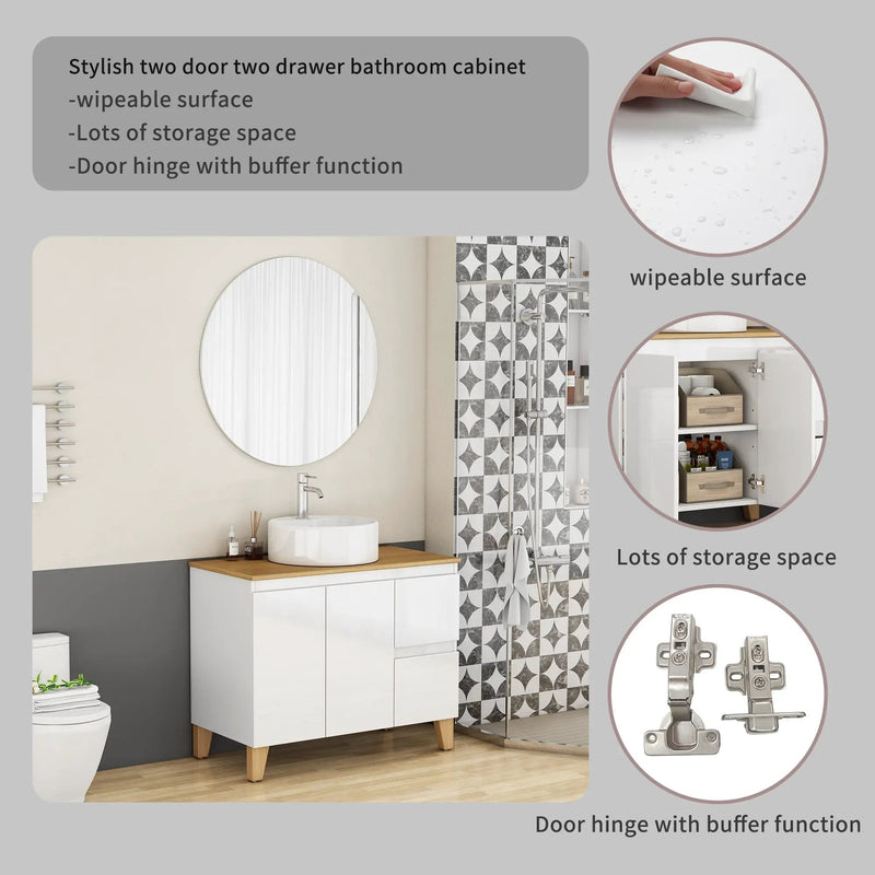 36-Inch Modern Bathroom Vanity with Sink Combo by HouseOfZazla