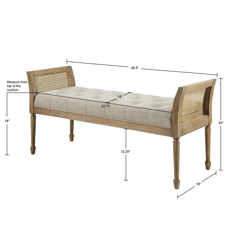 Accent Bench With Arm - Natural by Unique Piece Furniture