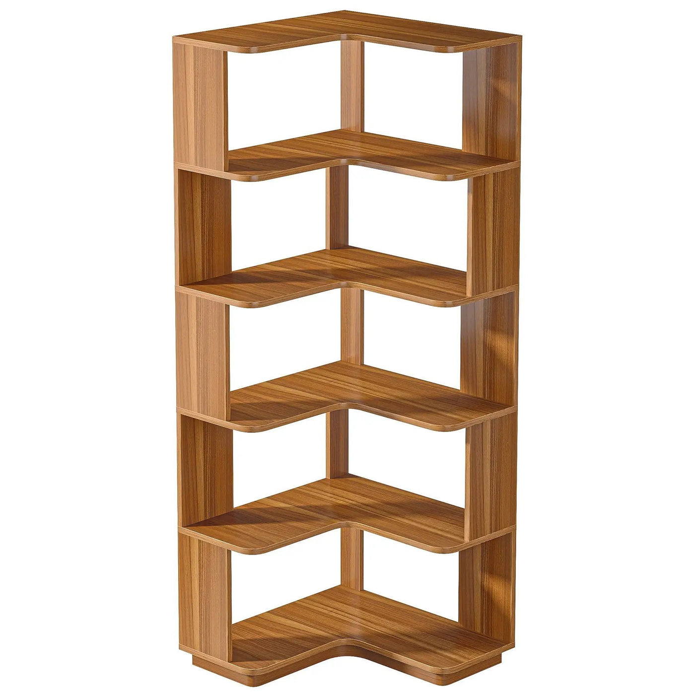 6 Tier Corner Bookshelf, L-Shaped Freestanding Shelf With Anti Drop Panels by HouseOfZazla
