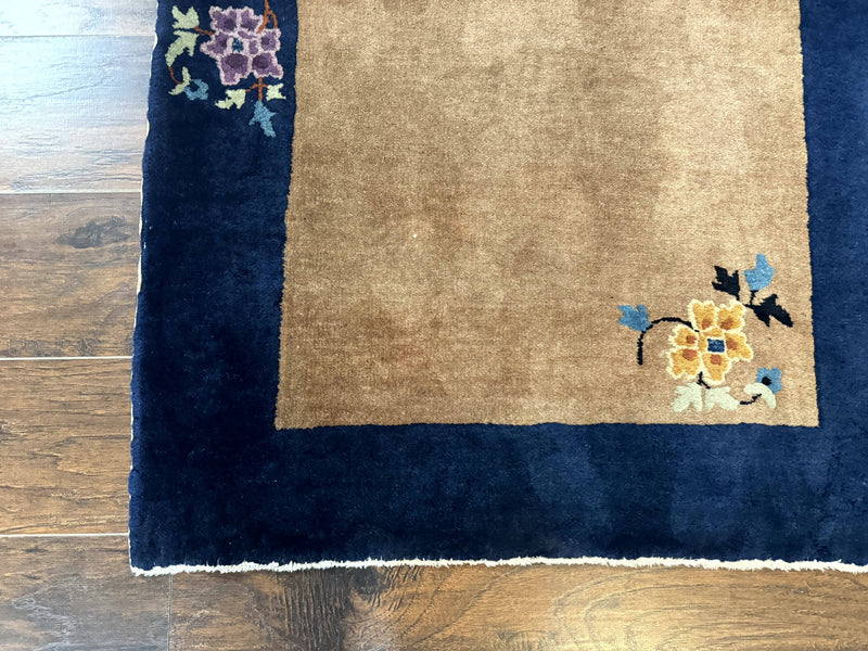 Chinese Rug 3x5, Antique Peking Art Deco Carpet, Simple Design by Jewel Rugs