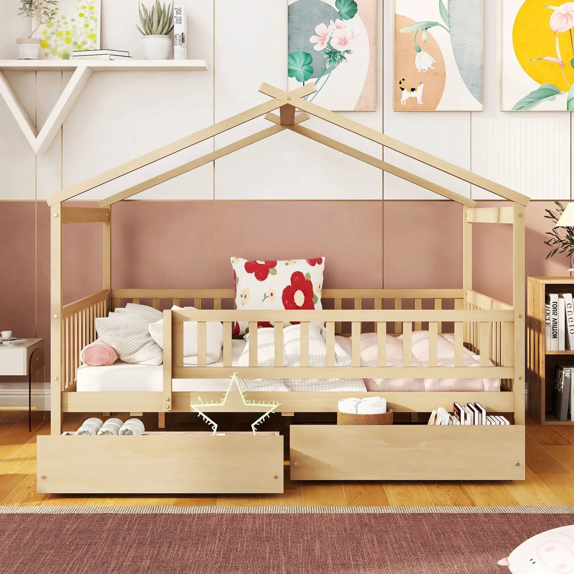 House Bed With 2 Drawers by Unique Piece Furniture