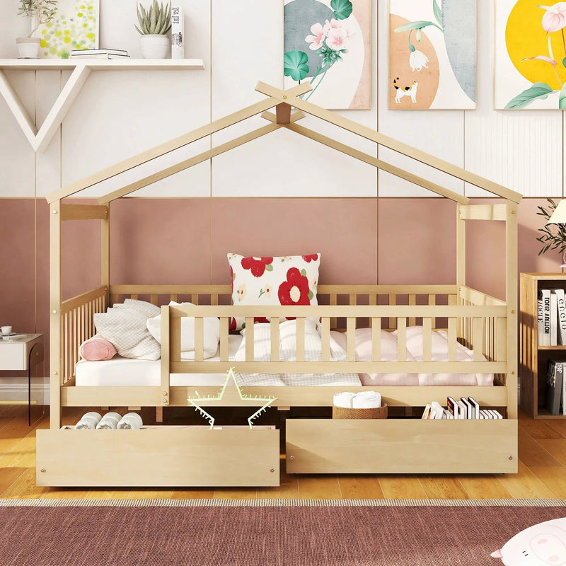 House Bed With 2 Drawers by Unique Piece Furniture