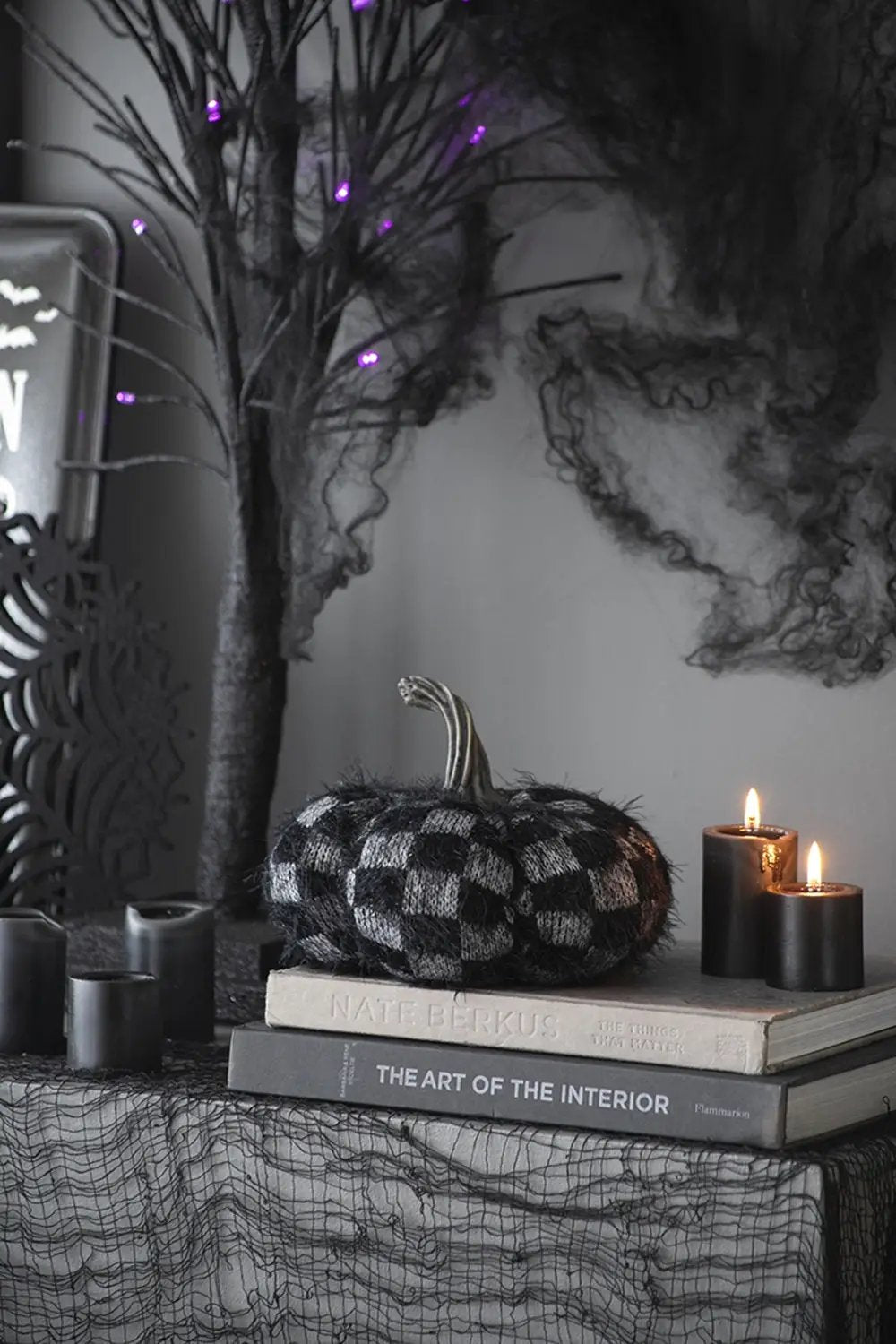 Set of 2 Fabric Black Pumpkins by HouseOfZazla