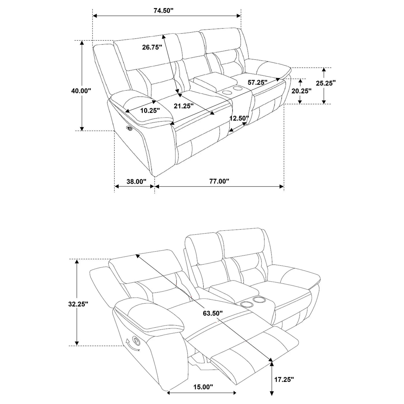 Brazelton - Glider Loveseat With Console by HouseOfZazla