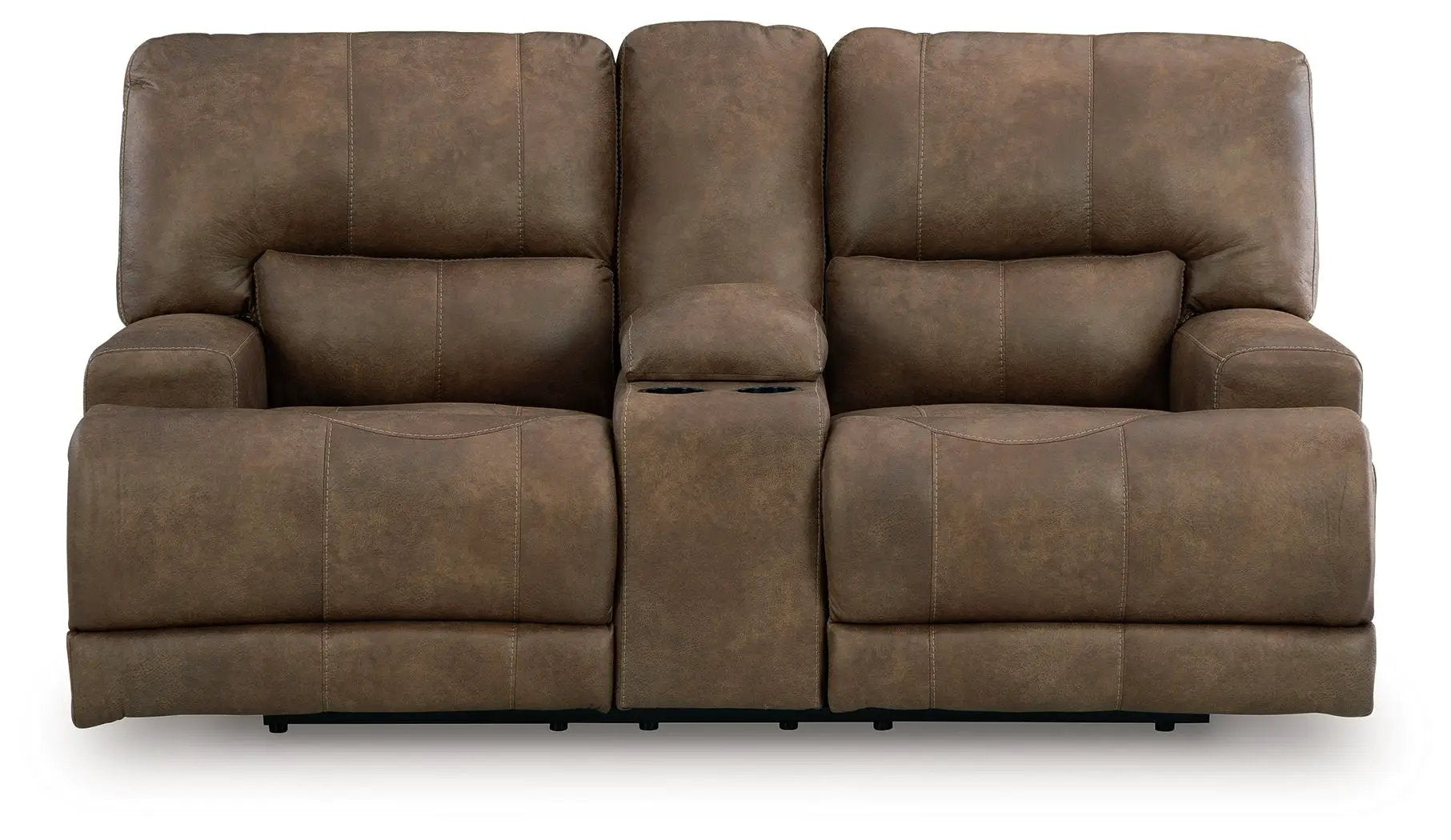 Beckley Place - Power Reclining Loveseat With Console / Adjustable Headrest - Earth by Unique Piece Furniture