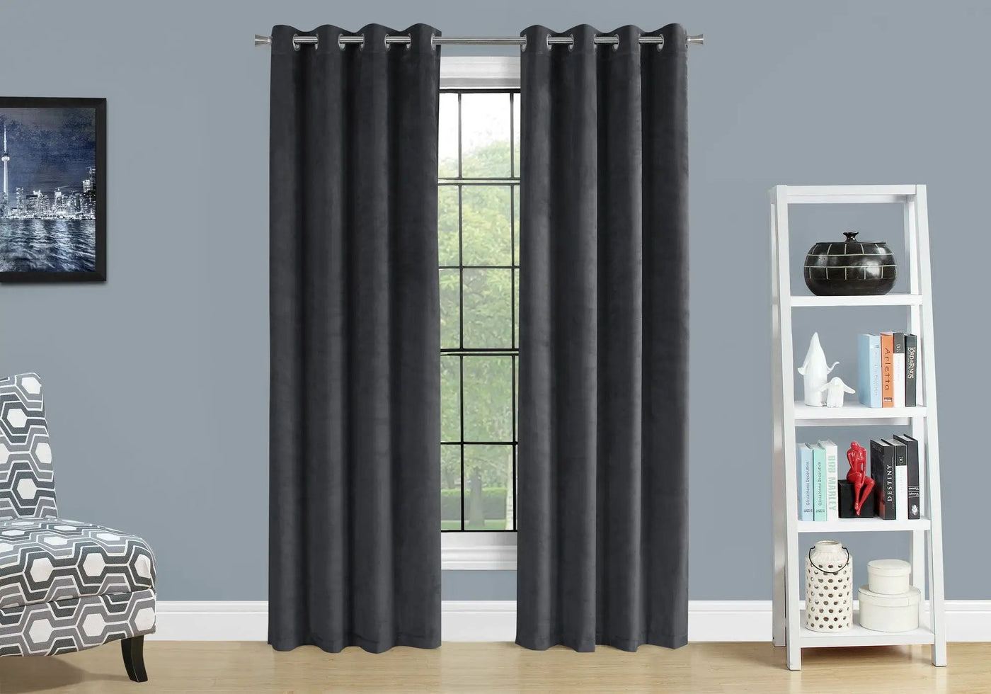 2 Pieces Set, Curtain Panel, Room Darkening, Grommet, Contemporary & Modern by Unique Piece Furniture