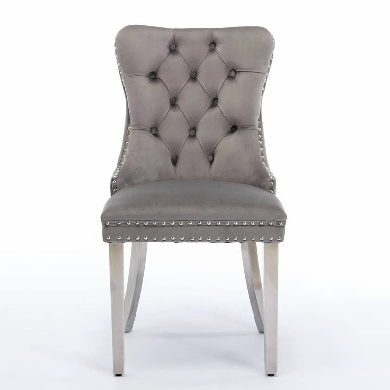 A&A Furniture Nikki Collection Modern Velvet Upholstered Dining Chairs - Set of 2 by HouseOfZazla
