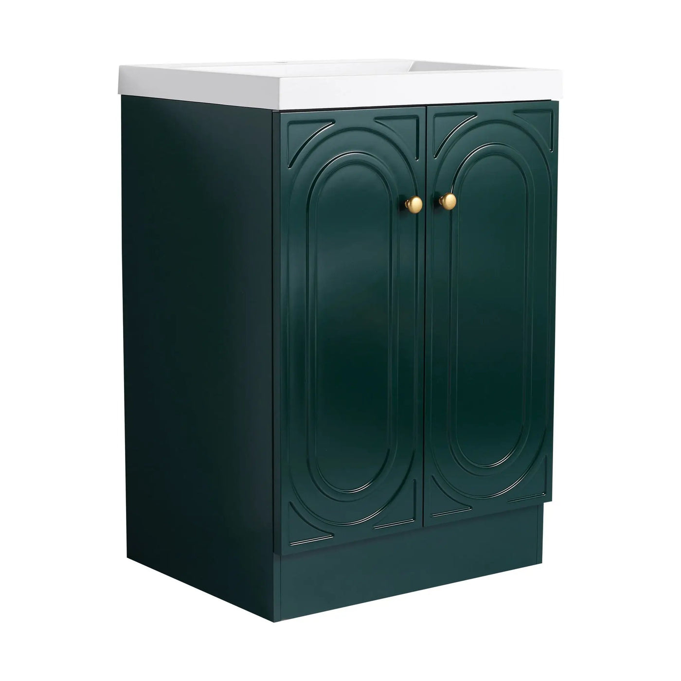 Contemporary Freestanding Bathroom Vanity With Resin Sink & Soft-Close Cabinet Doors by HouseOfZazla