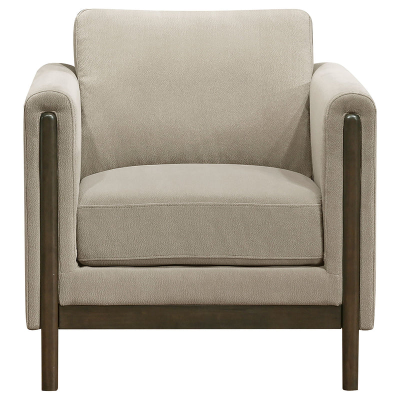 Islington Fabric Upholstered Panel Arm Accent Chair Taupe by Unique Piece Furniture