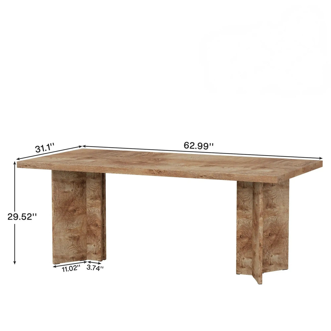 Dining Table For 4 - 6 People, Kitchen Table With Thick Top by HouseOfZazla