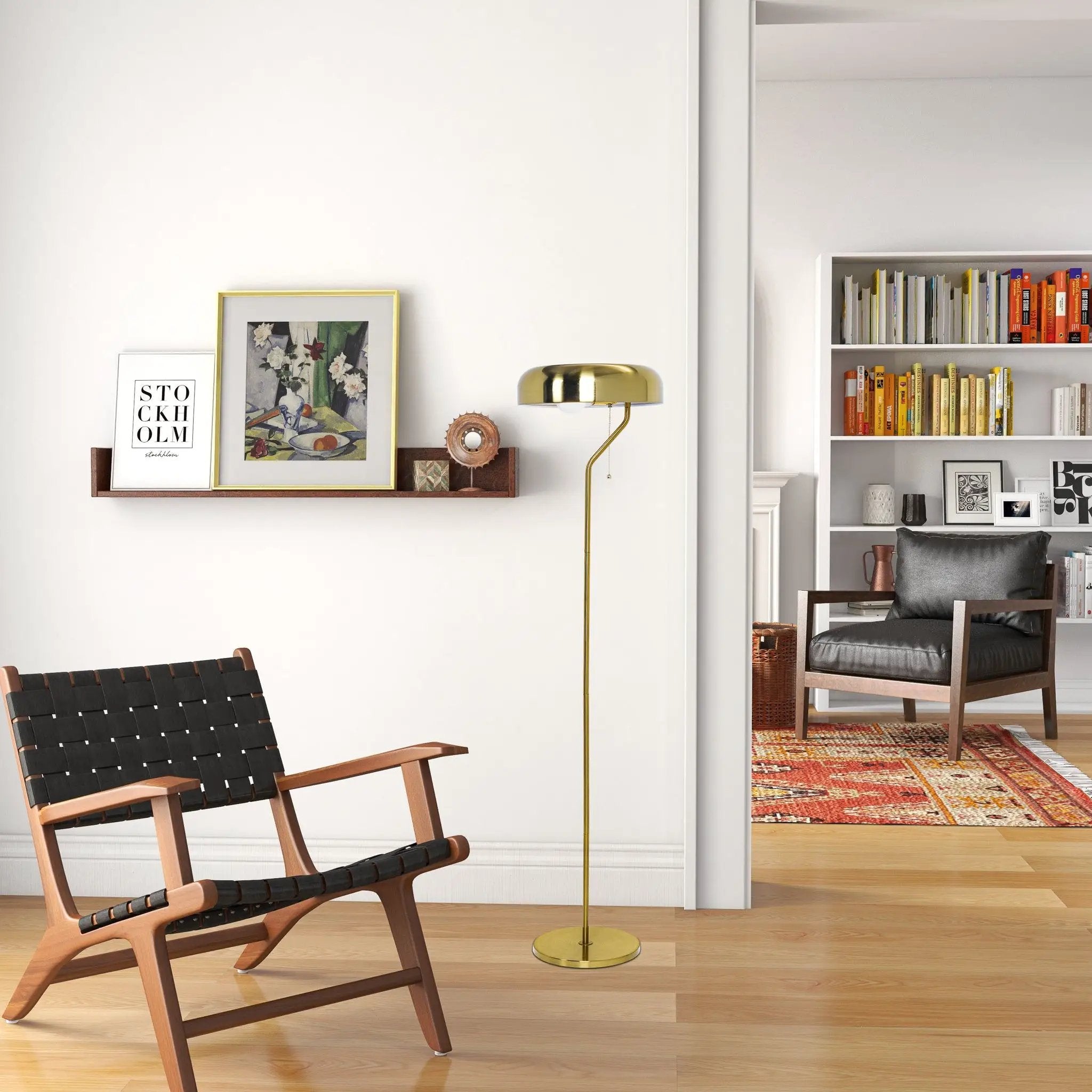 Spectra - Tall Corner Floor Lamp For Living Room - Gold by HouseOfZazla