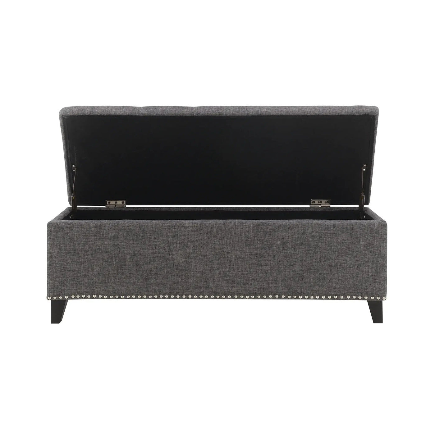 Button-Tufted Storage Ottoman With Safety Close Hinge by HouseOfZazla