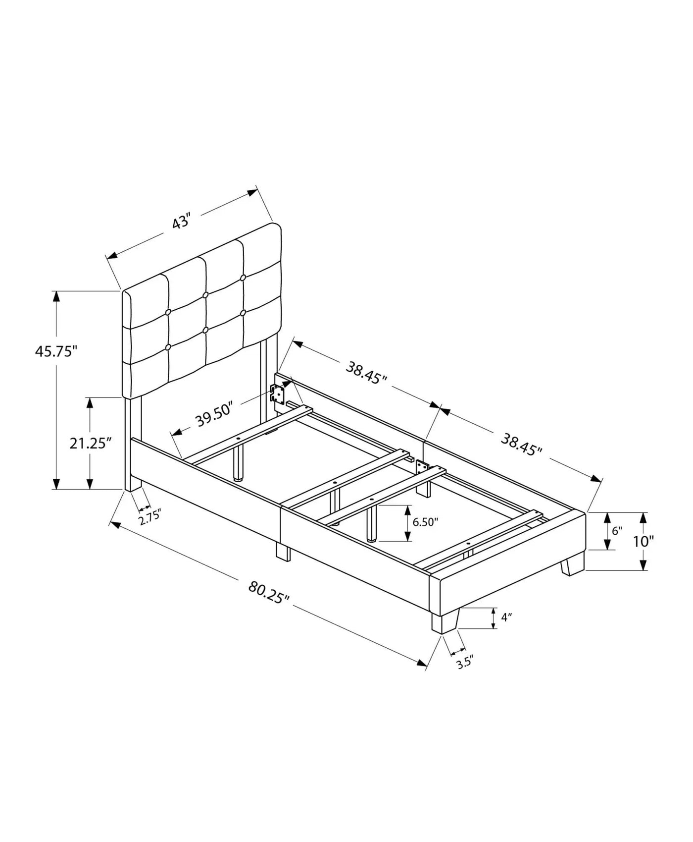 Transitional Upholstered Bed Frame by HouseOfZazla