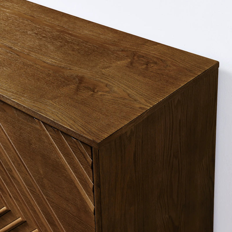 Diamond Fluted Sideboard Storage Cabinet with Adjustable Shelves by HouseOfZazla