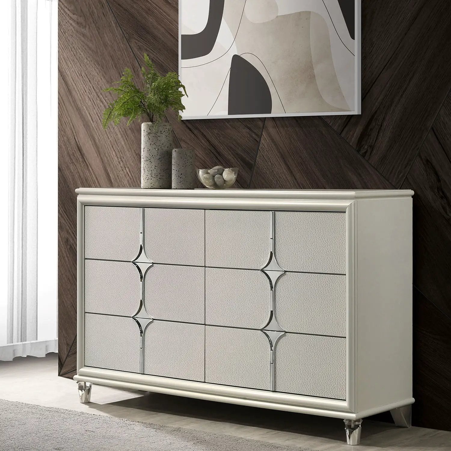 Gwendolyn - 6 Drawer Dresser Cabinet - White by HouseOfZazla