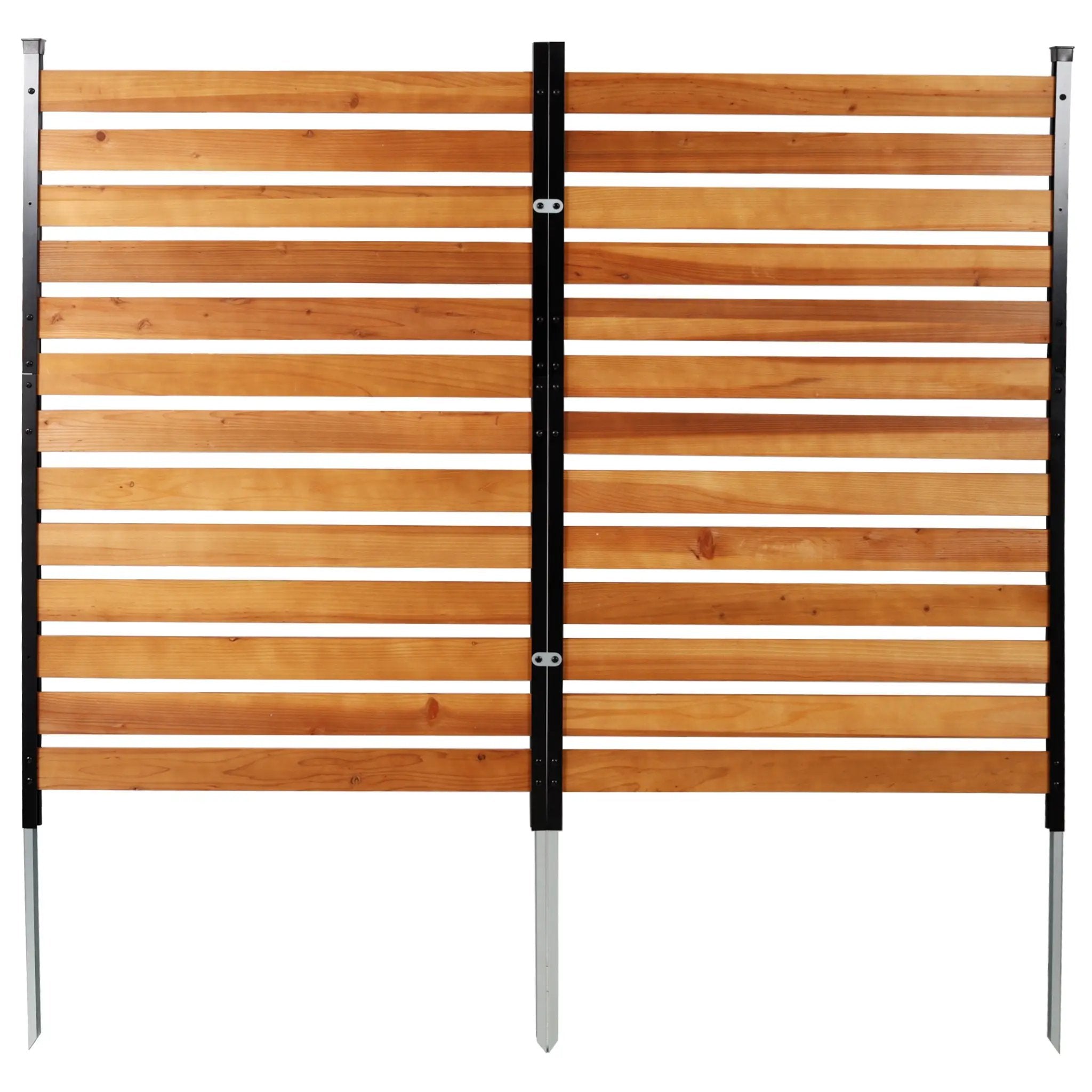 Air Conditioner Fence, 60in H x 38in W (2-Panel) Wood Fence Panels with Metal Stakes by HouseOfZazla