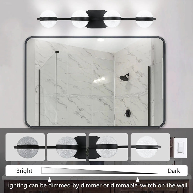 30" Black Minimalist LED Bathroom Vanity Light by HouseOfZazla