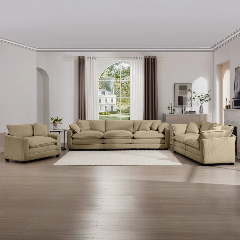 Elegant Oversized Sectional Sofa Set With Deep Seats And Flexible Layout by Unique Piece Furniture