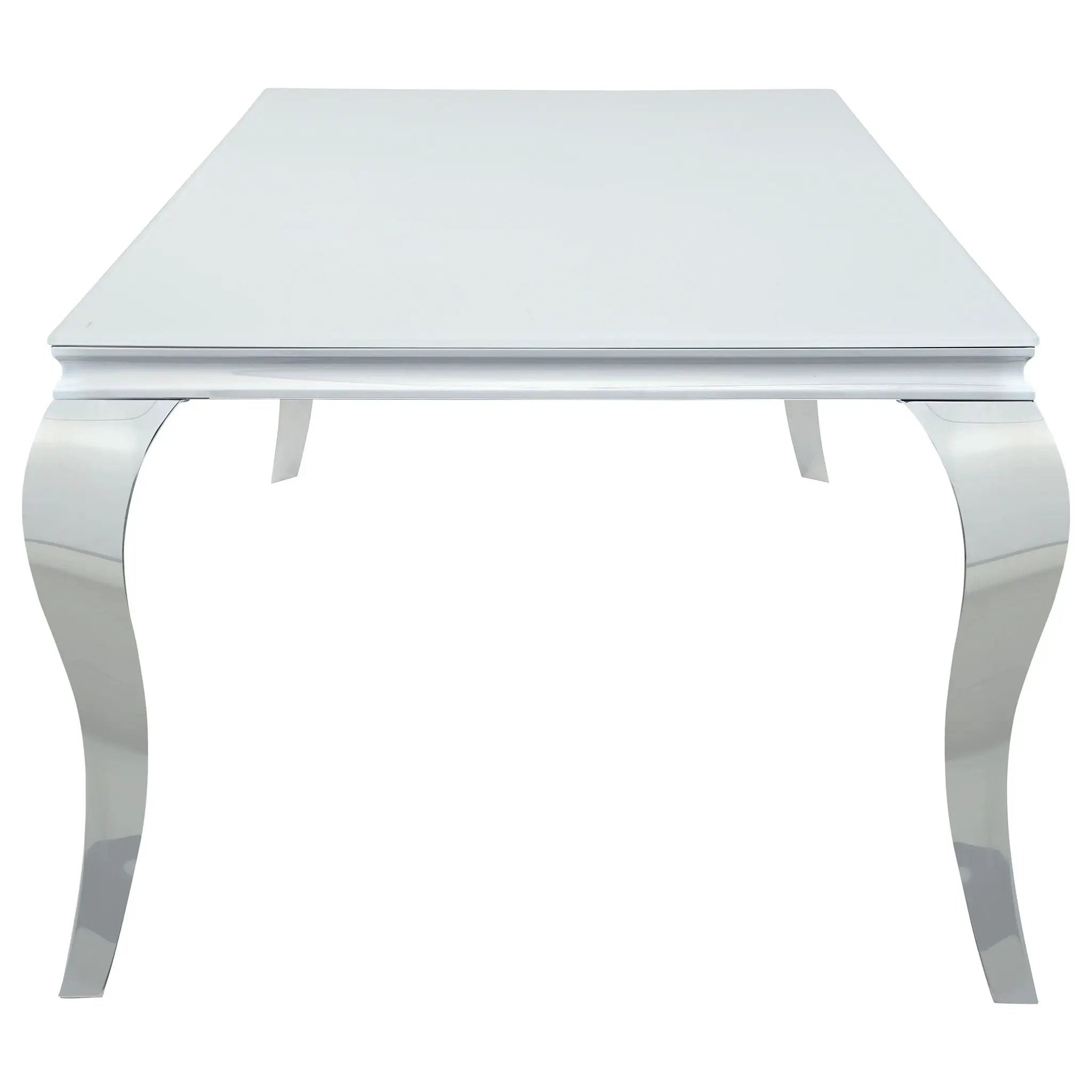 Carone Rectangular 81-inch Glass Top Dining Table White by Unique Piece Furniture