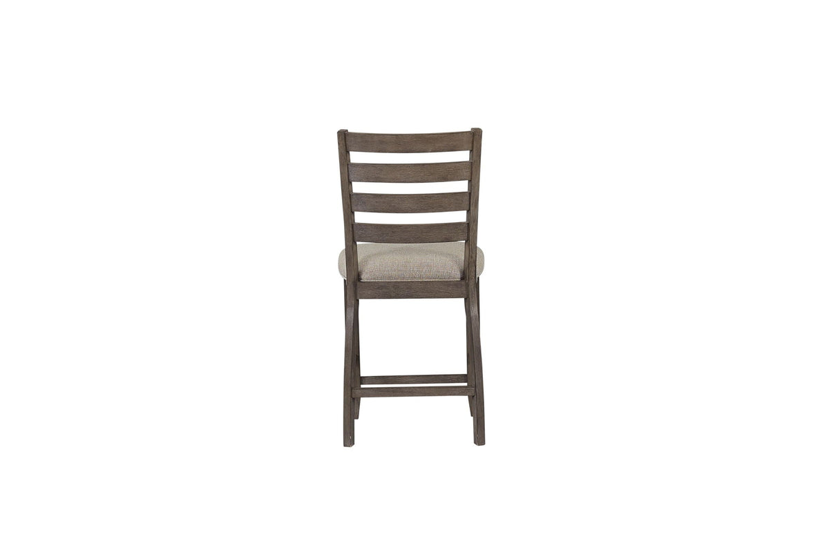 Counter Side Dining Stool with Ladder Back – Set of 2, Gray, photo 2 of 6