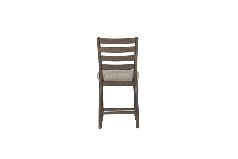 Counter Side Dining Stool with Ladder Back – Set of 2, Gray, photo 2 of 6