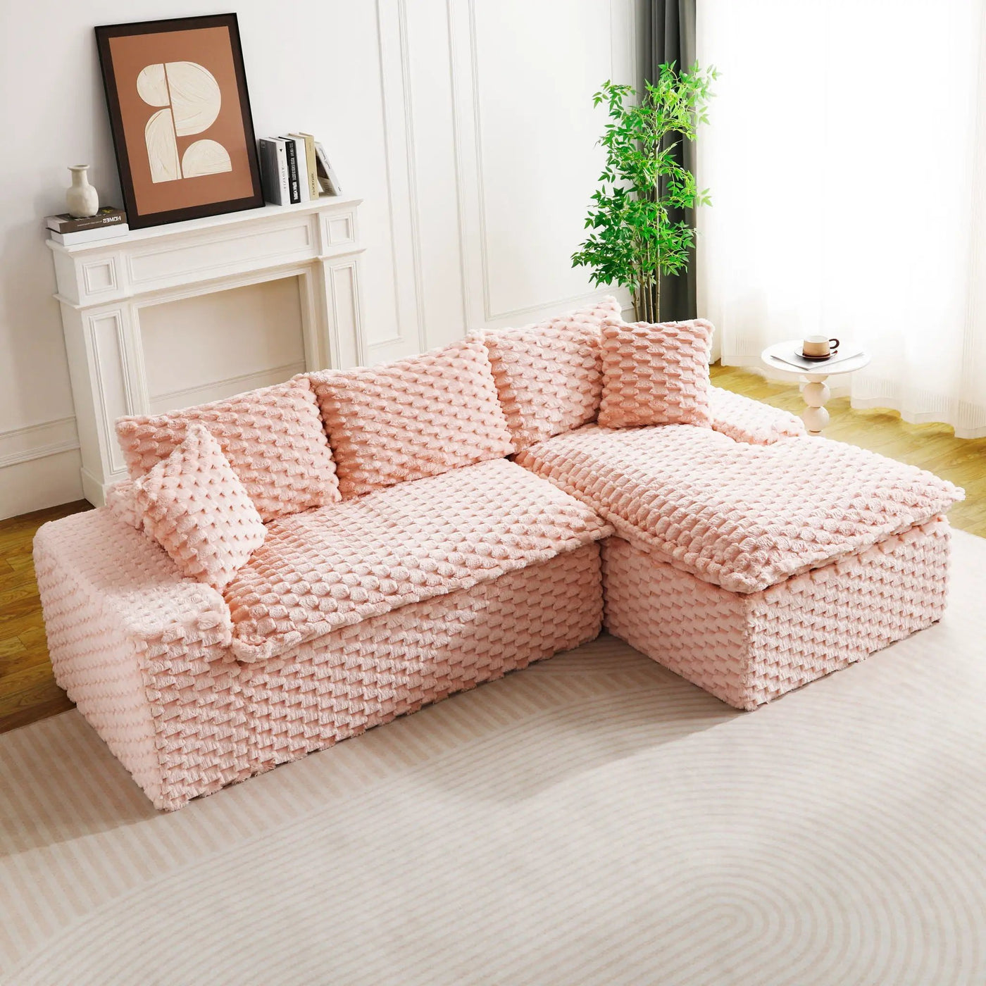Modular Sofa, Convertible Twin Seat With Chaise Lounge by Unique Piece Furniture