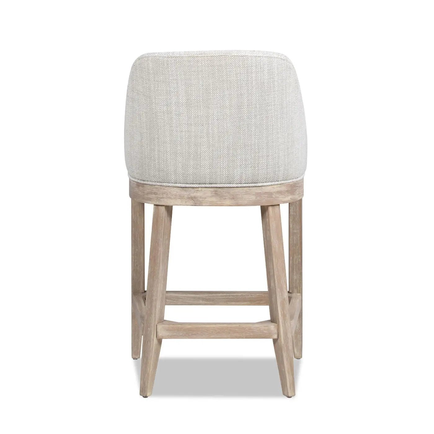 Newport - Coastal Curved Back Upholstered Counter Stool - Two Tone Neutral Gray by HouseOfZazla