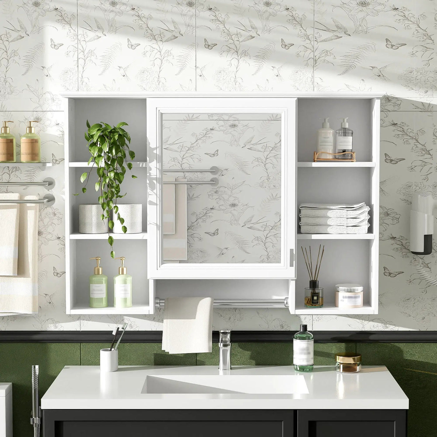 3 In 1 Modern Bathroom Mirror Cabinet With Adjustable Shelf by HouseOfZazla