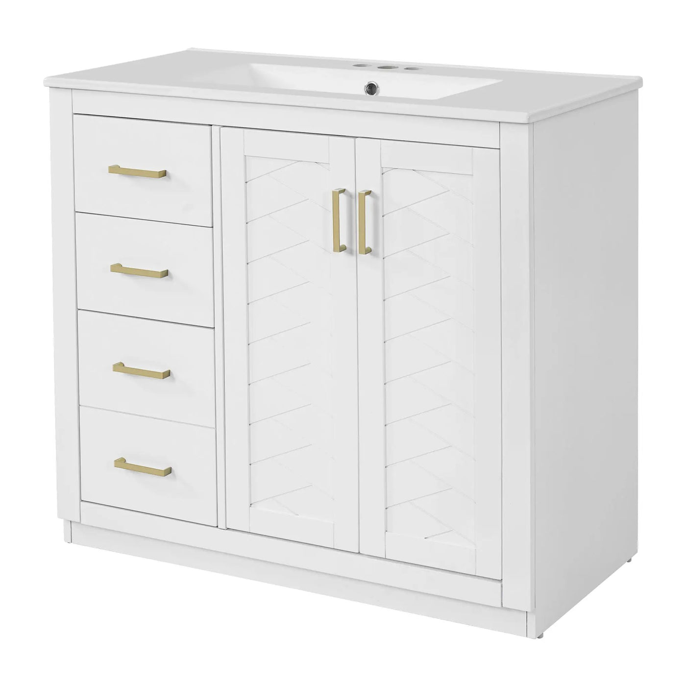 Bathroom Vanity With Sink Combo, Storage Cabinet, Freestanding Set With 3 Drawers & Soft Closing Doors by HouseOfZazla