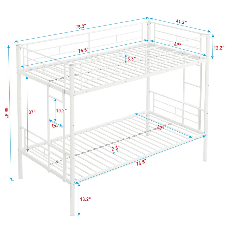 Twin Over Twin Metal Bunk Bed with Trundle - Black, photo 10 of 16