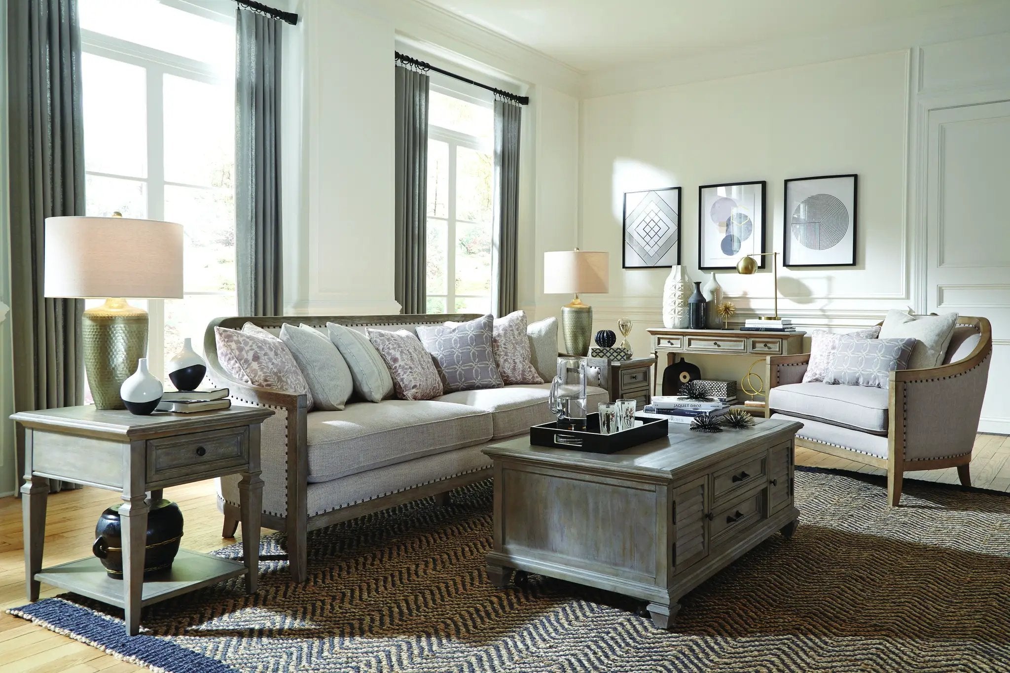 Lancaster - Chairside End Table - Dove Tail Gray by Unique Piece Furniture
