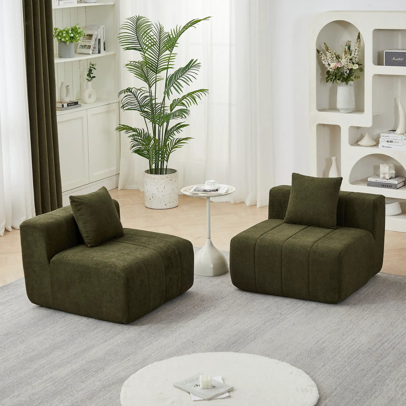 Modular Sectional Sofa With 2 Pillows, Symmetrical Design by HouseOfZazla