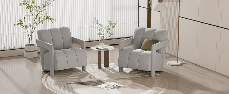 Modern Minimalist Leisure Armchair With L Shaped Armrests by HouseOfZazla