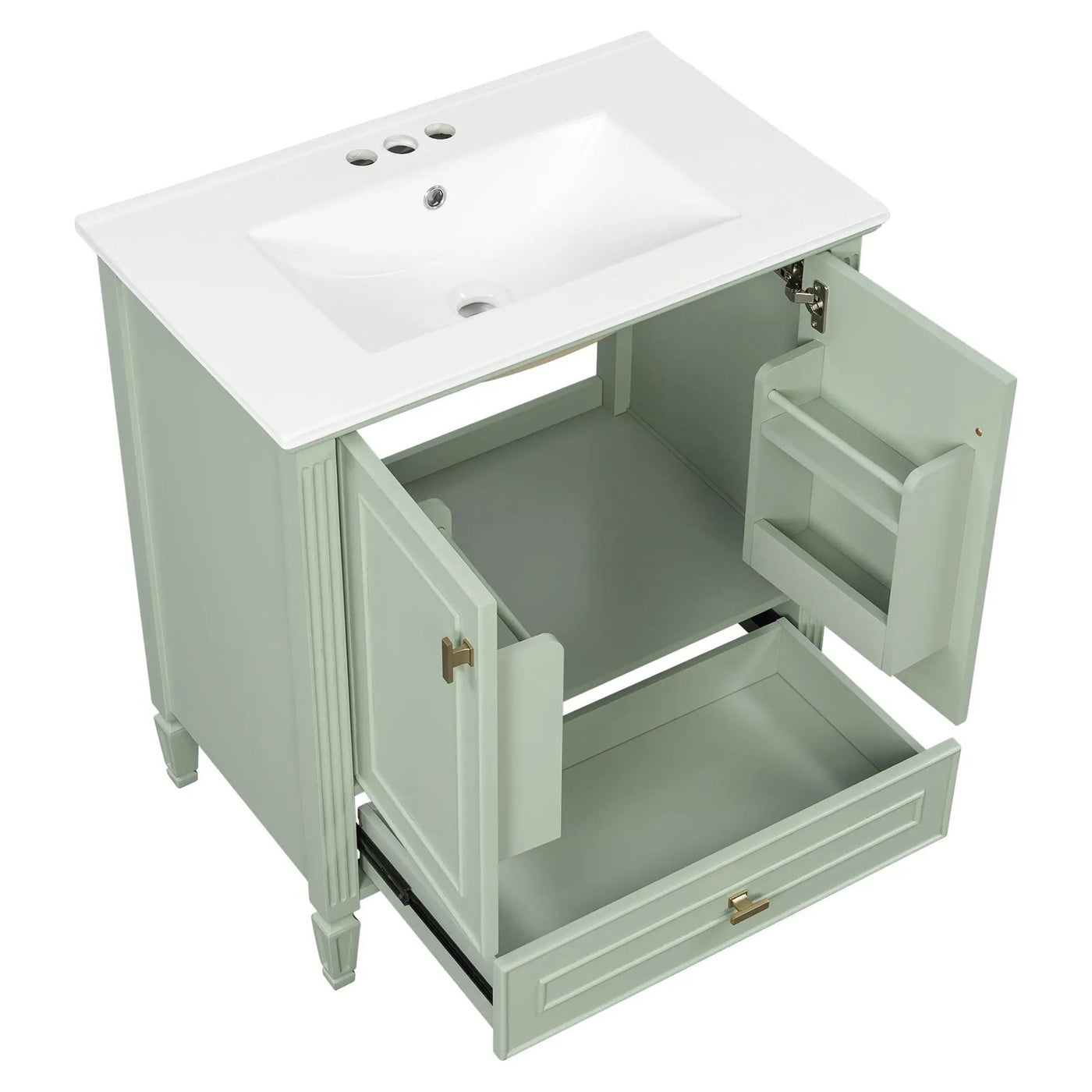 Freestanding Vanity With 1 Drawer & 2 Soft Close Doors With Door Mounted Storage by HouseOfZazla
