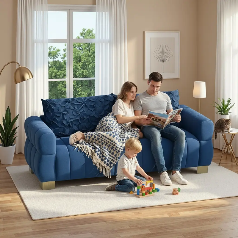 FX-P56-RBH Velvet Sofa by HouseOfZazla