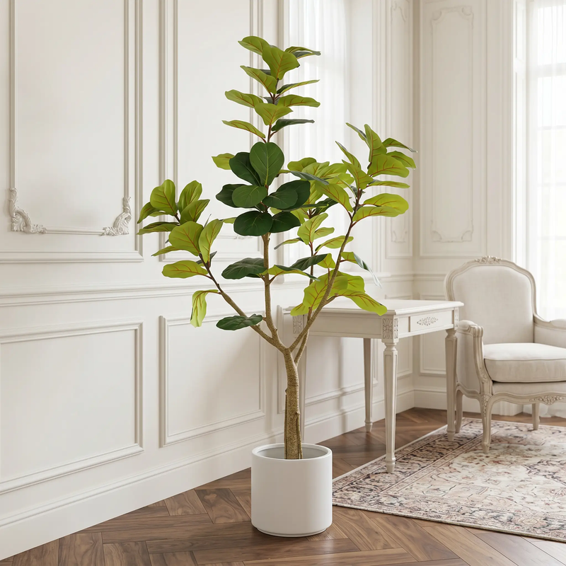 6FT Artificial Fiddle Leaf Fig Tree, Realistic Faux Potted Plant by HouseOfZazla