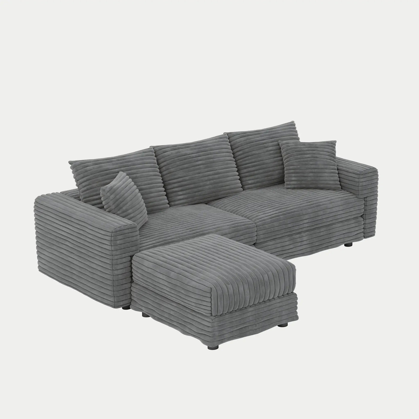 Convertible Deep Seat Sofa With Soft Pillows And Ottomans by HouseOfZazla