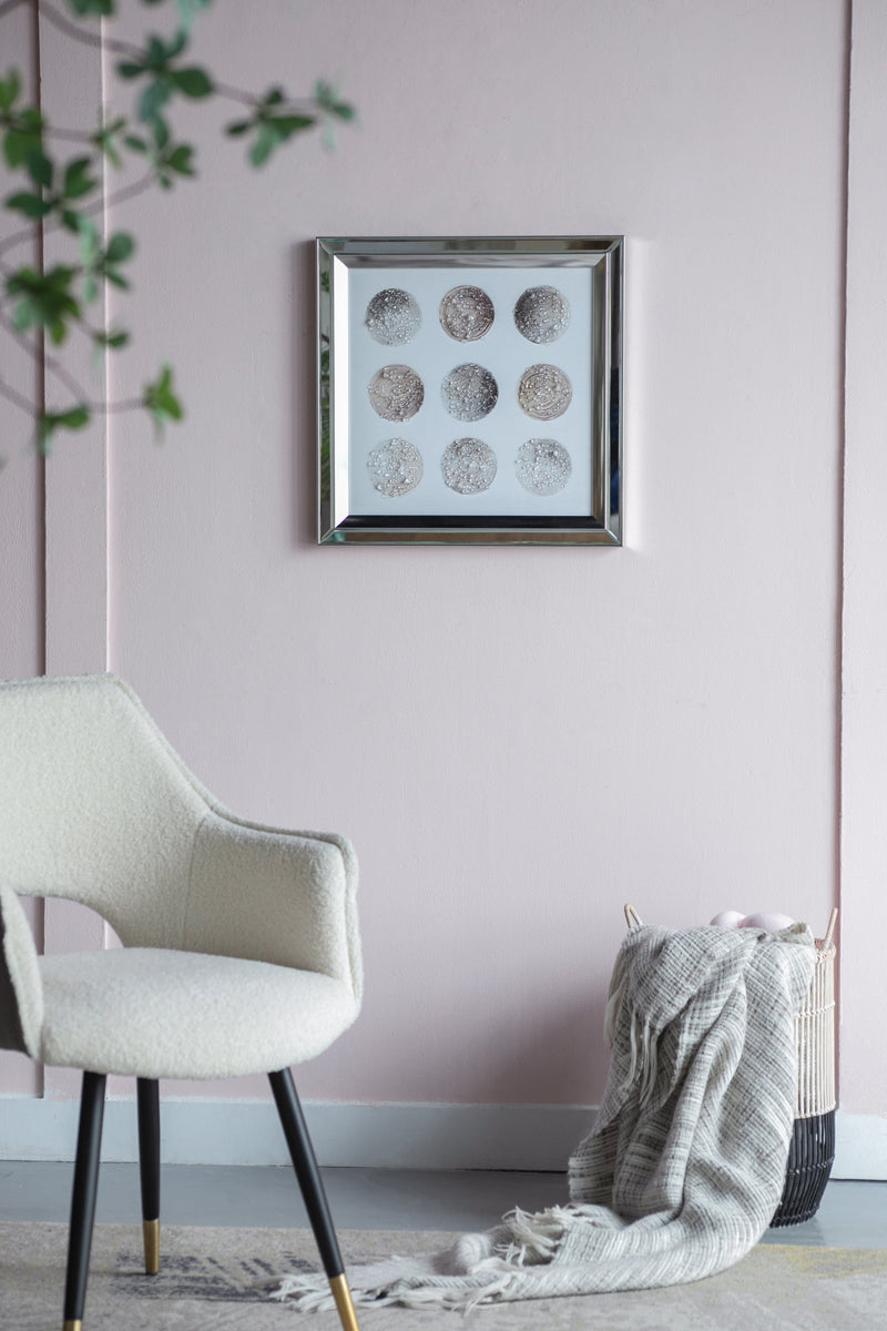 Ares Crystal Mirror Framed Wall Art on Mellow Golden Tint Background by HouseOfZazla
