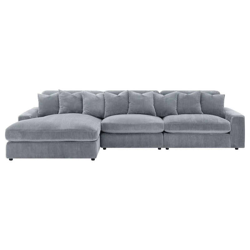 Blaine Upholstered Reversible Chaise Sectional Sofa Fog by Unique Piece Furniture