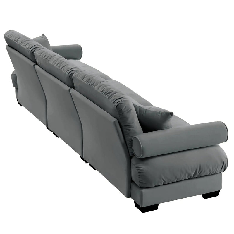 Modern Oversize Sofa With Cloud Like Comfort, Featuring Waist And Throw Pillows by Unique Piece Furniture