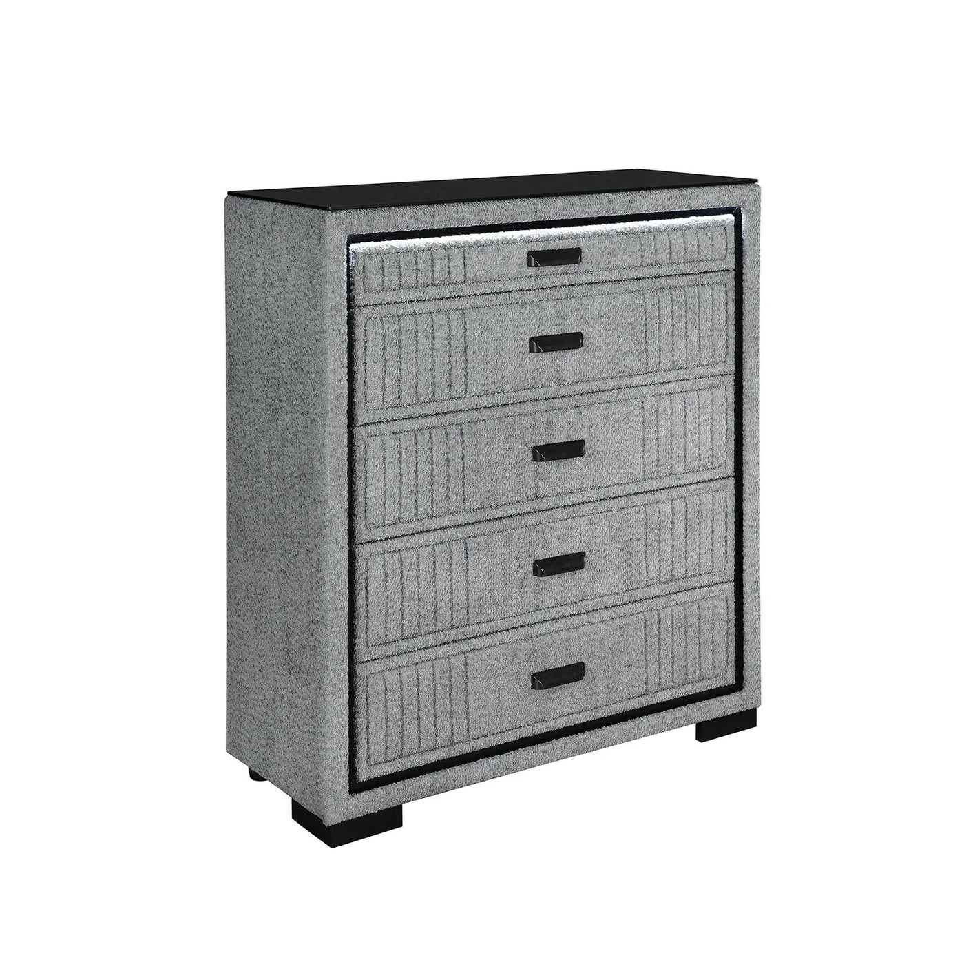 Isaiah - 5 Piece Bedroom Set With TV Lift-LED, Speakers And Fireplace by HouseOfZazla