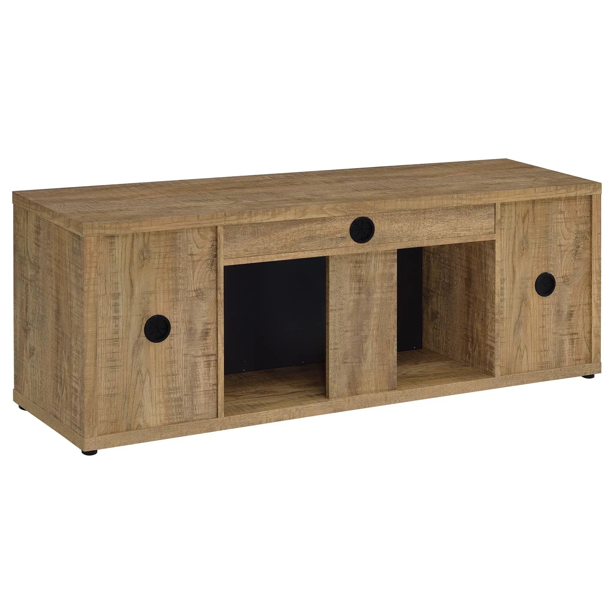 Fuller 60-inch 2-door TV Stand Fireplace Media Console Mango by Unique Piece Furniture