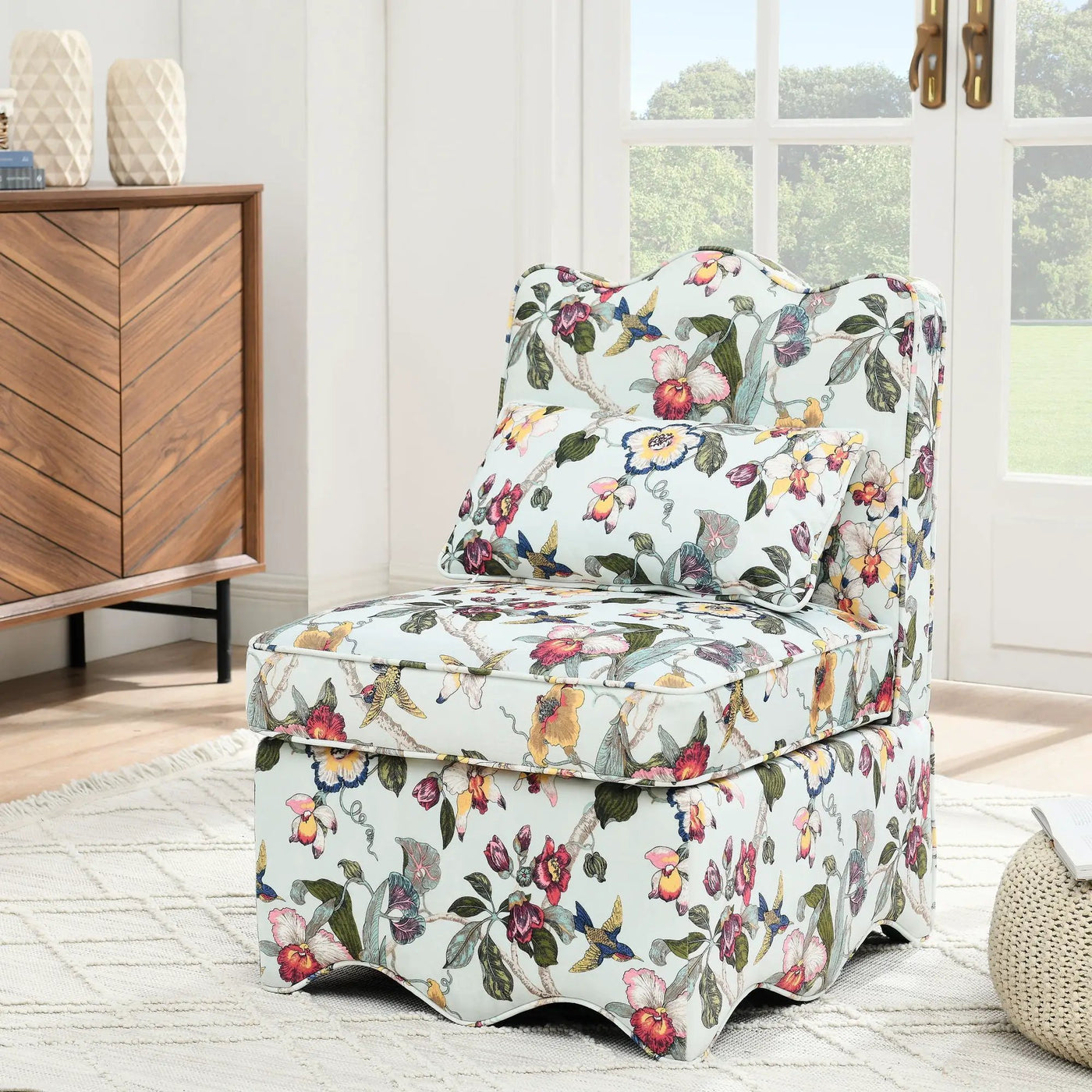 Stylish Flannel Dining Chair With Soft Cushion And Backrest by Unique Piece Furniture