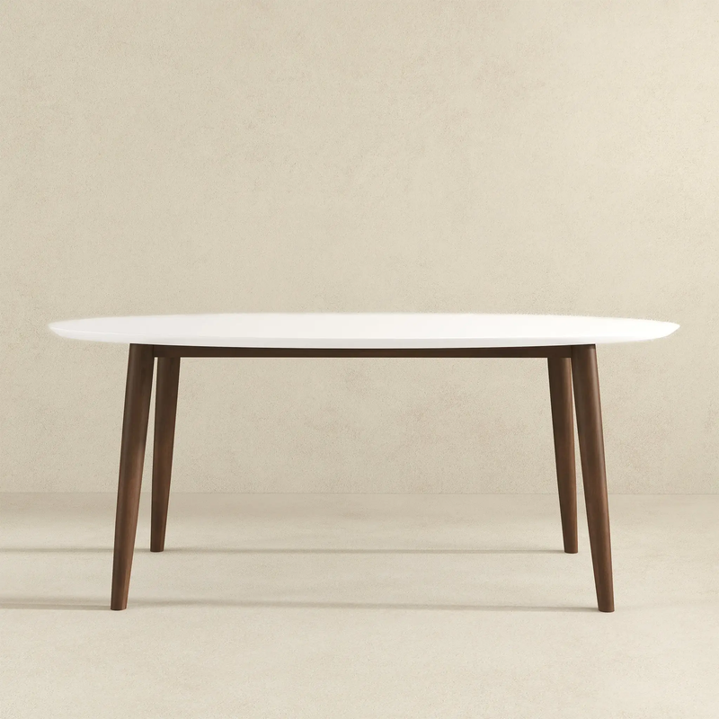 Ada Mid Century Modern Style Solid Wood Dining Table by HouseOfZazla