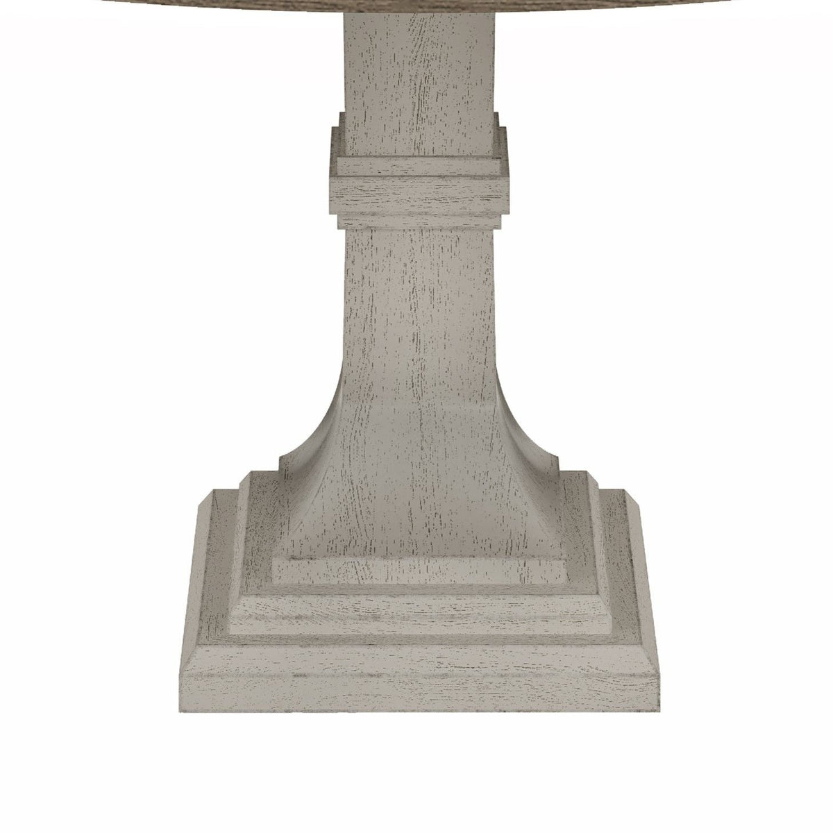 Round Dining Table with White Pedestal Base - White and Gray, photo 4 of 5