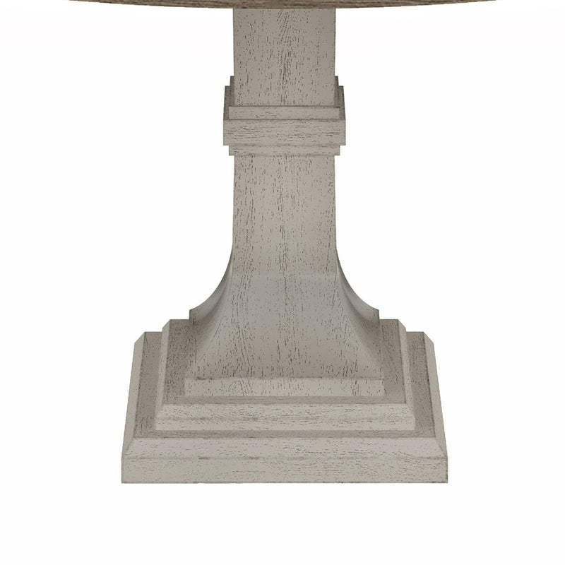 Round Dining Table with White Pedestal Base - White and Gray, photo 4 of 5
