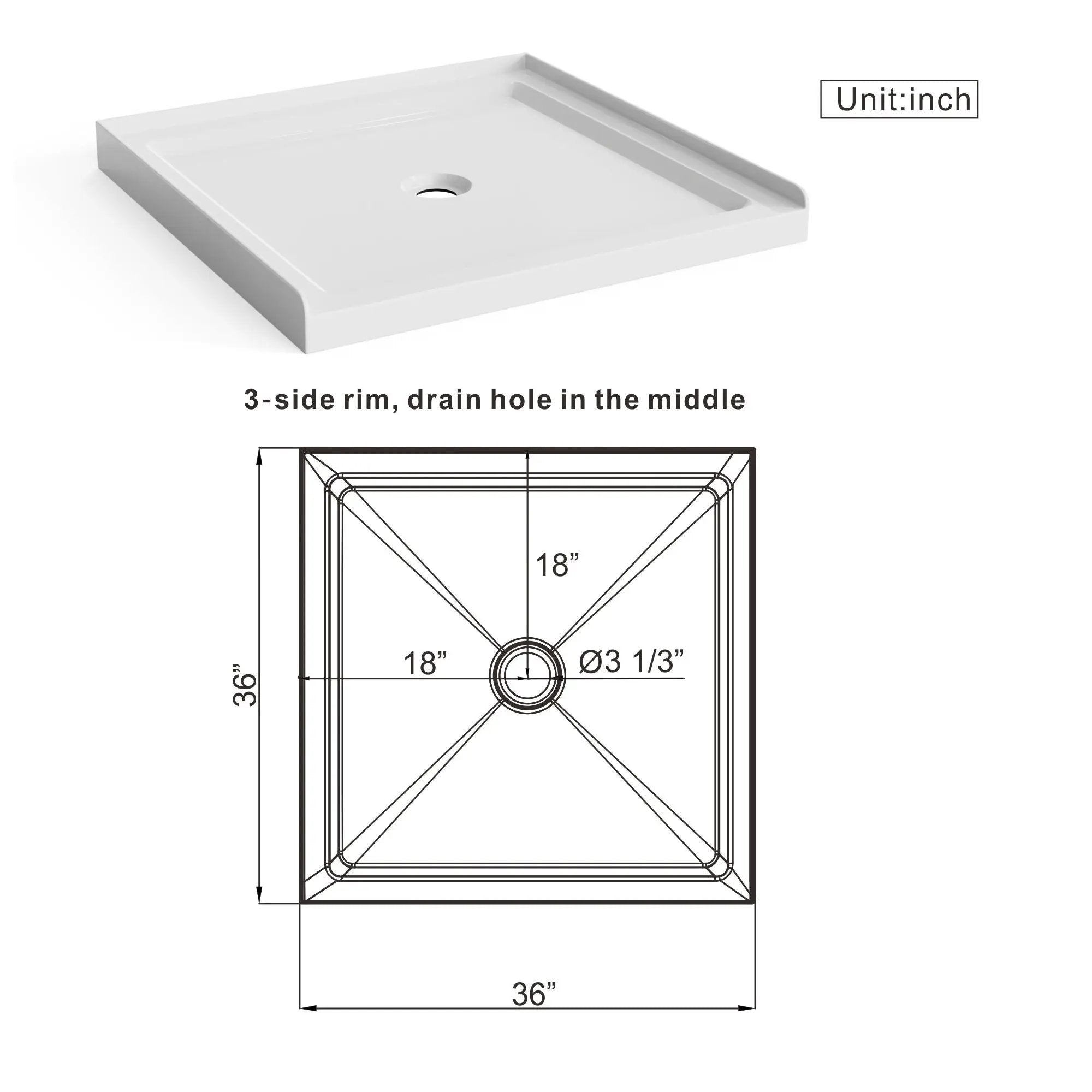 Shower Base With Centered Drain by HouseOfZazla