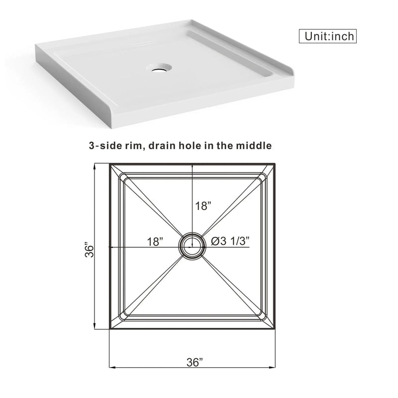 Shower Base With Centered Drain by HouseOfZazla
