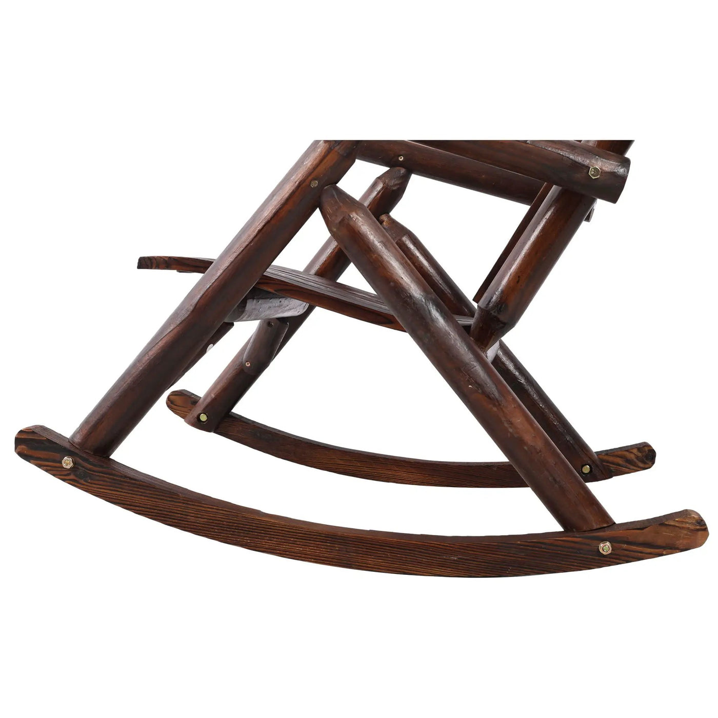 Durable Wooden Porch Rocker, Fir Log Rocking Chair by HouseOfZazla